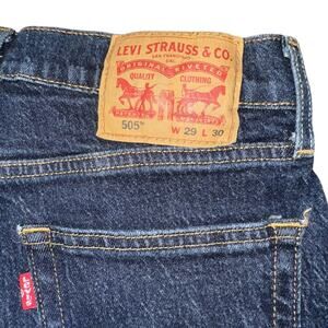 Levis 505 Jeans Mens 29x30 Blue Straight Leg Denim Medium Wash Classic Fit
